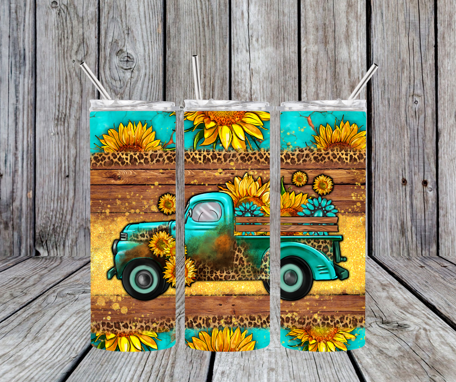 Sunflowers and Truck